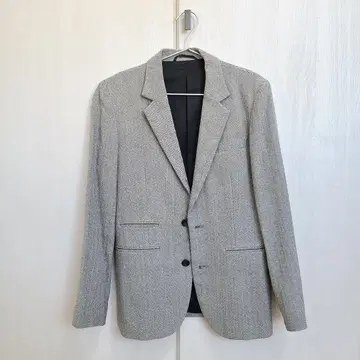 Milok 헤링본 그레이 테일러드 자켓 큐프라