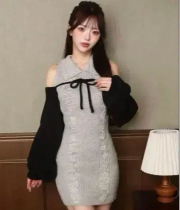 Darich 숏 볼레로 니트 미니 원피스