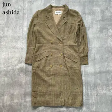 준 아시다 [ L ] 롱 자켓 원피스 더블 브레스트 글렌체크 패턴