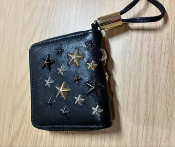JIMMY CHOO 블랙 스터드 코인 케이스