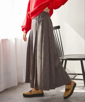 [ 미사용 새상품 ] niko and - 모듬 퀼트 스커트 브라운