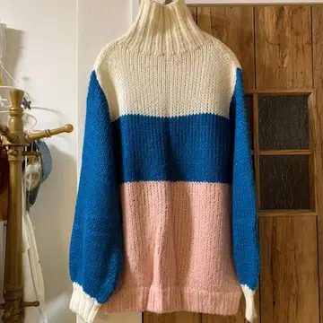 MLM LABEL 하이넥 니트 스웨터