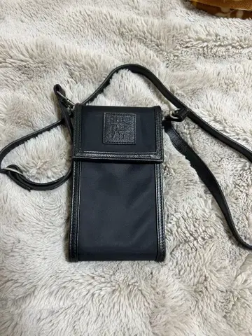 RuleTheFate 블랙 나일론 가죽 숄더백