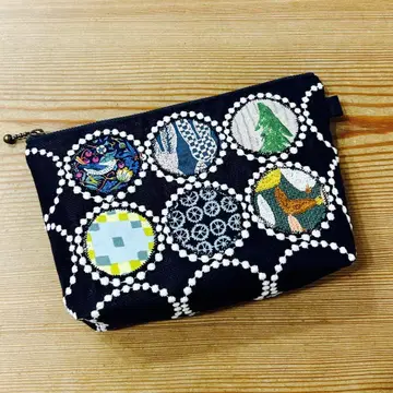핸드메이드 파우치 미나 페르호넨 탬버린+아플리케
