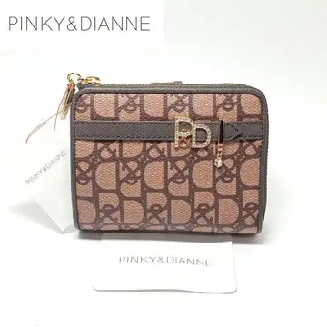 새상품 핑키앤다이안 2단 접이식 지갑 컴팩트 지갑 패드락 초코