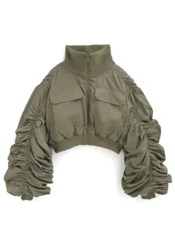 GRL 개더 슬리브 숏 기장 블루종 MA-1