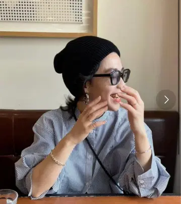 wee9s 니트 모자 블랙 L 사이즈