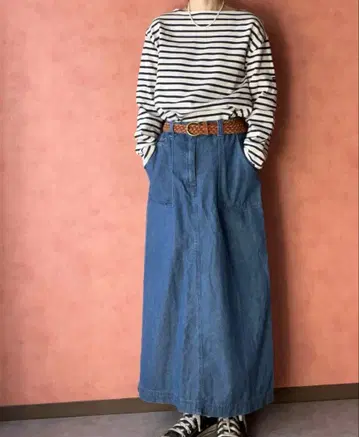 USA vintage denim long skirt toro bent