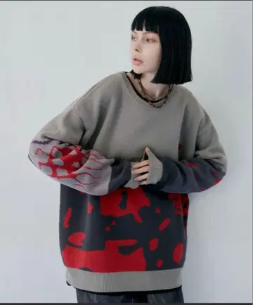 AIVER 콜라주 자카드 니트 M 사이즈