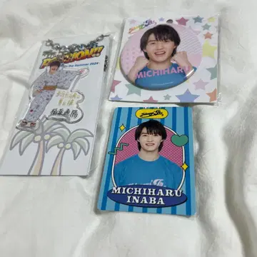 이나바 미치하루 캔뱃지 아크링 키링 프로필 카드