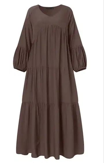 zanzea 브라운 롱 원피스 긴팔 얇은 소재