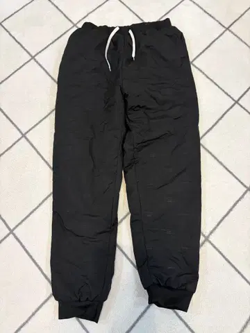 블랙 스트레치 팬츠 방한 따뜻한 바지