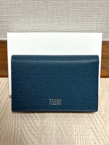 [ 미사용 새상품 ] TAKEO KIKUCHI 파랑 가죽 명함지갑