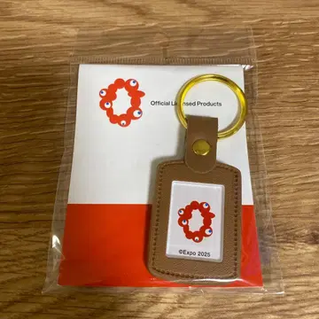 EXPO2025 만박 로고 아크릴 PU 가죽 키링 미야쿠미야쿠