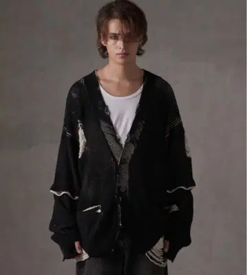 새상품 [ GRANCY ] 그랑시 디스트랙션 디자인 빅 가디건