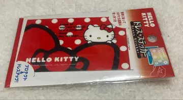 헬로키티 IC 카드용 스티커 씰 도트 빨간색 리본