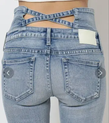 GYDA 허리 크로스 스키니 데님 [ XS ]