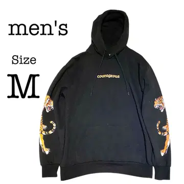 남성용 후드티 호랑이 자수 M 사이즈 블랙 타이거 속기모 존재감