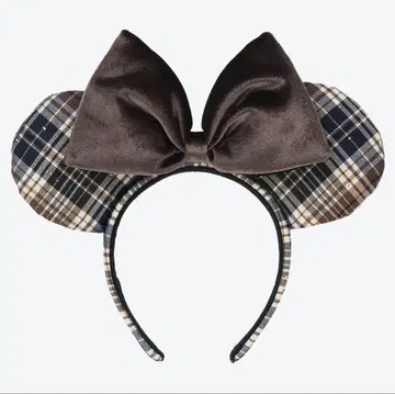 [ 새상품 미사용 ] 디즈니 머리띠 브라운 체크