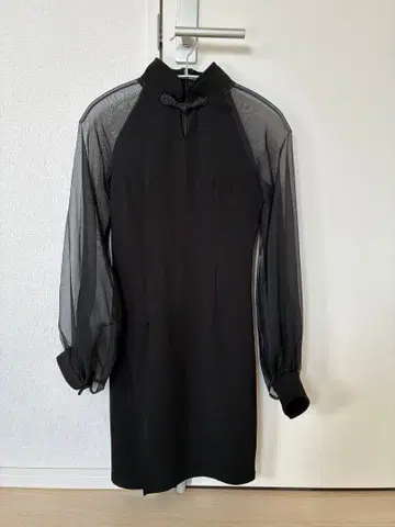 시스루 소매 하이넥 타이트 드레스 차이나 코스프레 드레스