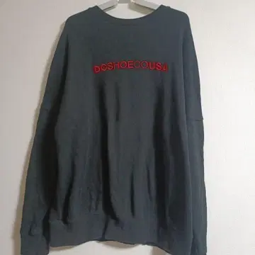 DC SHOES 다크 그레이 크루넥 후드티 L