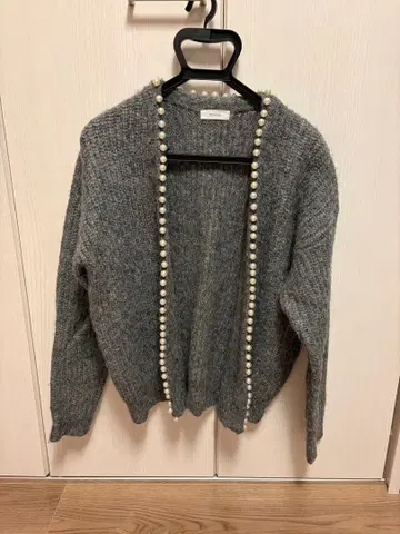 ROSIEE 펄 장식 니트 가디건