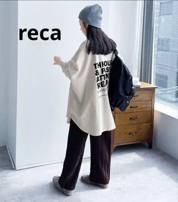 reca 전후 로고 루즈핏 맨투맨
