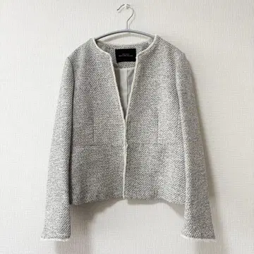 그린 라벨 릴랙싱 트위드 노카라 자켓