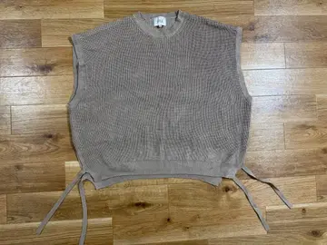 LILL 베이지 리브 베스트 XL