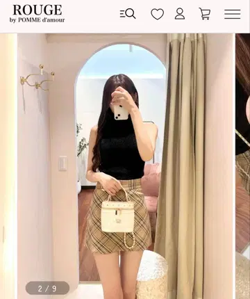 rougebypomme 체크 미니 스커트