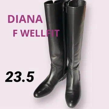DIANA F by WELLFIT 롱 부츠 블랙 가죽 23.5