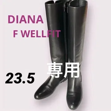 DIANA F by WELLFIT 롱 부츠 블랙 가죽 23.5