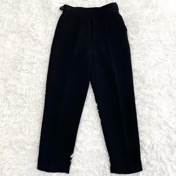 uncrave 앙크레이브 턱 테이퍼드 팬츠 블랙 하이웨스트 S 0