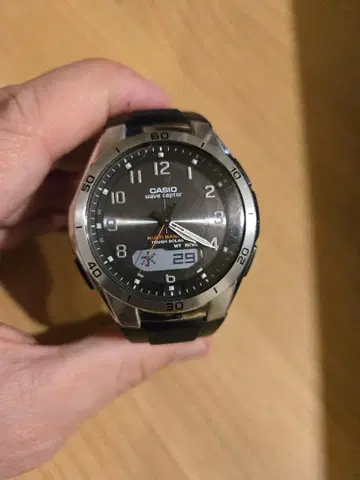 CASIO 디지털 아날로그 콤비네이션 시계 솔라 전파 시계