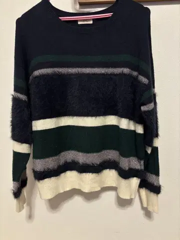 BEAMS HEART 스트라이프 퍼 니트