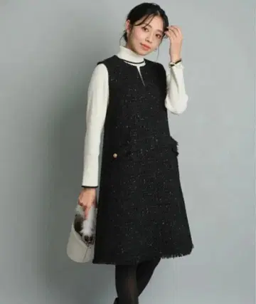 저스길리티 jusglitty 트위드 원피스 골드 버튼