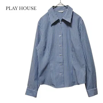 [ PLAY HOUSE ] 긴팔 셔츠 스트라이프 블루