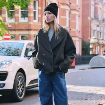 미착용 새상품 ZARA 자라 숏 기장 더블 브레스트 코트 그레이 XL