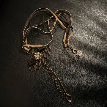 보헤미안 스타일 목걸이 가죽 메탈