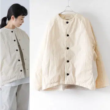 카구레 충전솜 노카라 숏코트 블루종