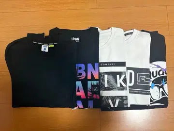 그래픽 프린트 긴팔 T셔츠 5장 세트