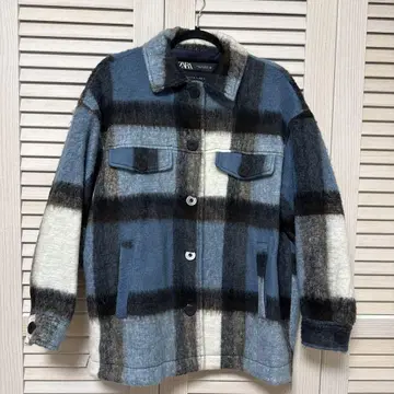 ZARA 체크 무늬 셔츠 자켓 M