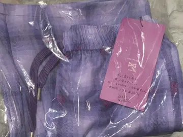 ENDRECHERI x ZOZO 콜라보 보라색 체크 무늬 바지 M 사이즈