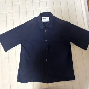 MHL. 마가렛호웰 네이비 반팔 셔츠