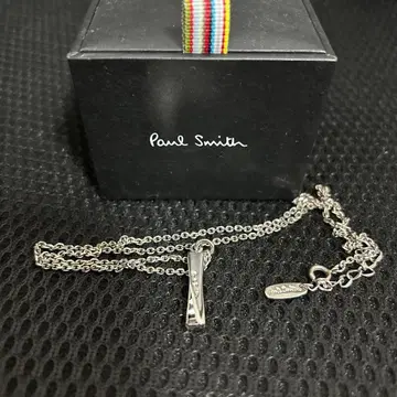 폴스미스 멀티 스트라이프 트위스트 목걸이 블랙 화이트 새상품급