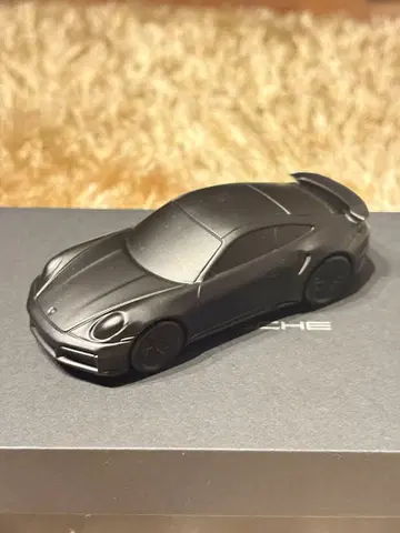 미사용 PORSCHE 페이퍼 웨이트 911 터보 메탈 카 매트 블랙