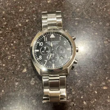 INDEPENDENT 블랙 크로노그래프 시계