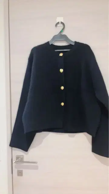 Arpege story 골드 버튼 FUR 니트 자켓