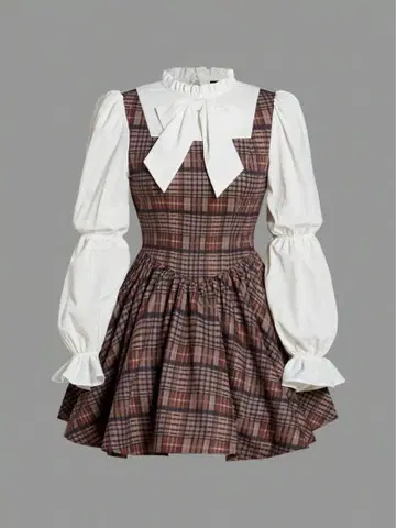 SHEIN 체크 무늬 원피스 아이돌 이코러브