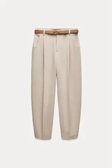 zara 벨트 디테일 플리츠 팬츠